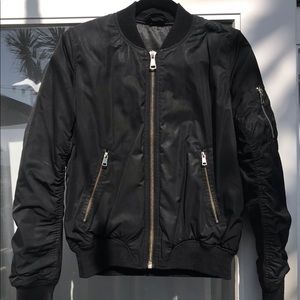 Topshop black bomber jacket size 6